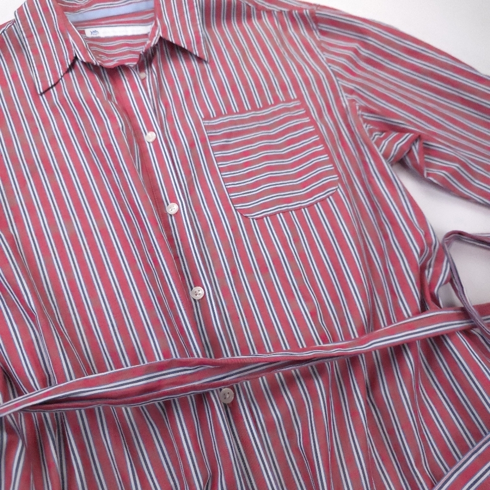 New Southern Tide Striped Red and White Womens Belted Pocketed Maxi Dress Sz S - Picture 8 of 15